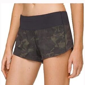 Lululemon Speed Up Short Incognito Camo Multi Green Black